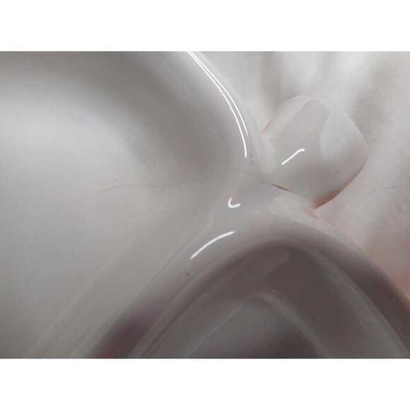 Vtg Pink / white Hull Pottery Leaf Trinket Dish - Picture 4 of 5